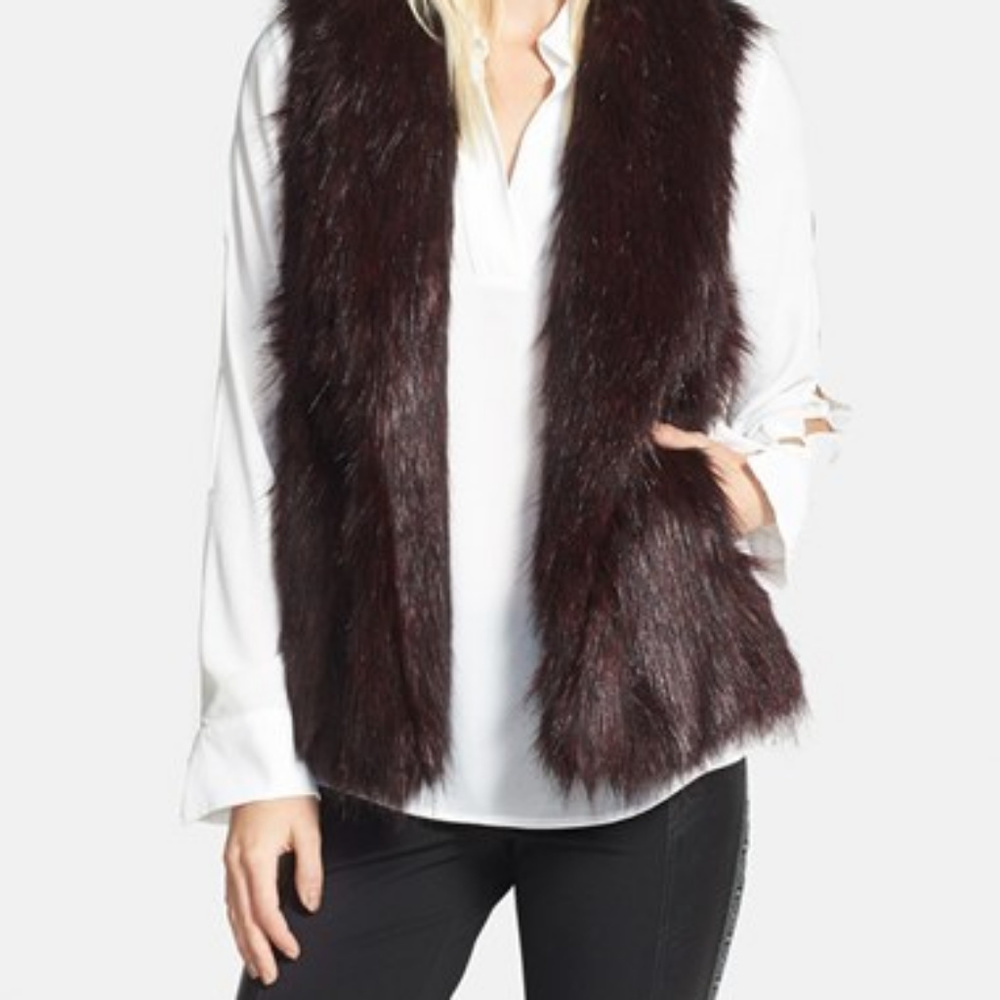 Faux fur brown vest (plus size)